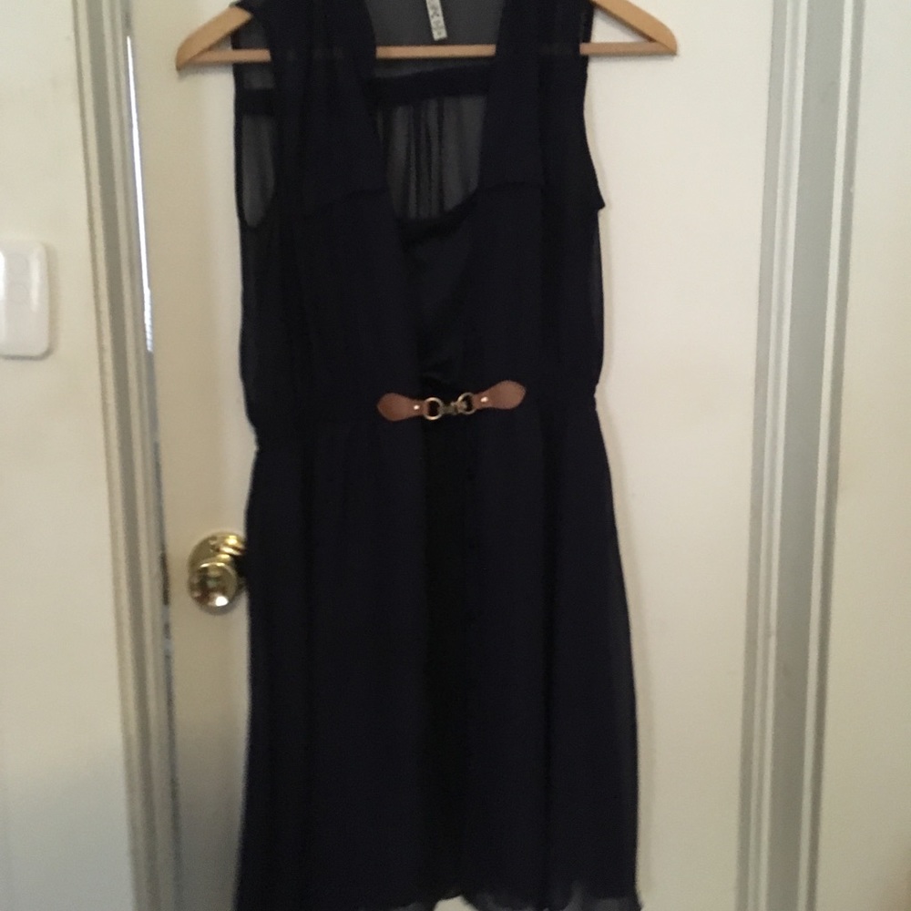 Navy button down dress